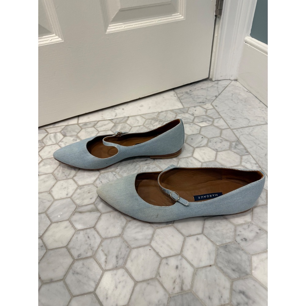 Margaux The Mary Jane Sky Blue Denim  Pointed Toe Flat  9.5 - Picture 4 of 6
